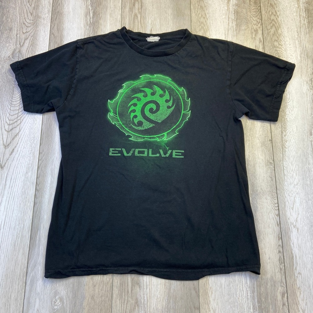 VINTAGE StarCraft II Heart of the Swarm Shirt Mens Medium Black Video Game *